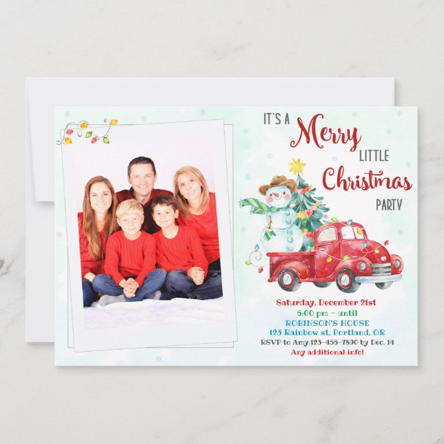 Frohe kleine Weihnachten Einladung Weihnachten Par (Vorderseite)