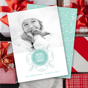 Frohe kleine Weihnachten Glück Neujahr Siegel Foto