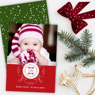 Frohe kleine Weihnachten Glück Neujahr Siegel Foto