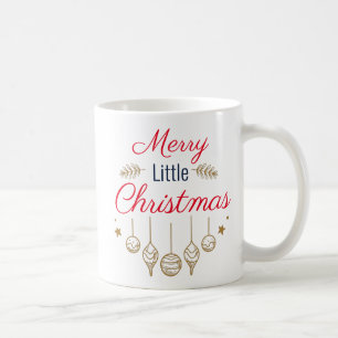 Frohe kleine Weihnachten Gold Holly Blätter Orname Kaffeetasse