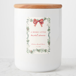 Frohe kleine Weihnachts-Hochzeitsdusche-Etiketten Lebensmitteletikett
