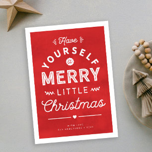 Frohe kleine Weihnachts Texturierte Weihnachtskart Feiertagskarte