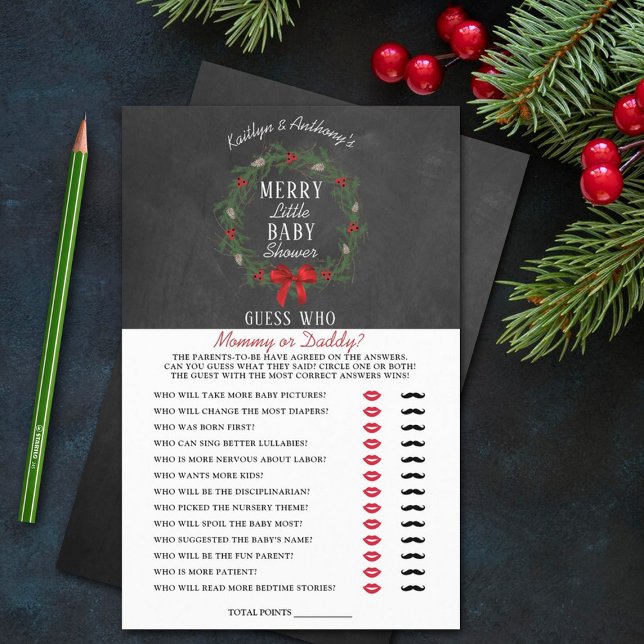 Frohe kleine Weihnachtsdusche Raten, wer Spiel (Von Creator hochgeladen)