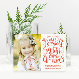 Frohe kleine Weihnachtsfotokarte Feiertagskarte