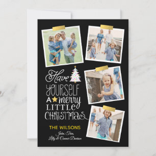 Frohe kleine Weihnachtsfotos - EDITABLE COLORS Feiertagskarte