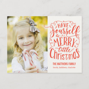 Frohe kleine Weihnachtskarte Feiertagspostkarte