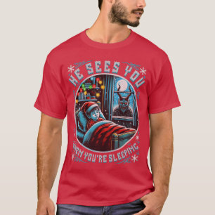 Frohe Krampus Er Sieht Dich Vintage Horror Weihnac T-Shirt
