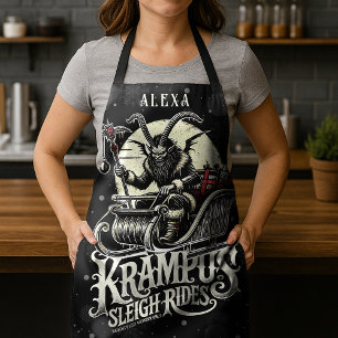Frohe Krampus-Weihnachten Krampus-Schlittenfahrten Schürze