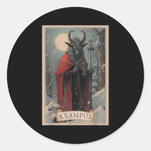 Frohe Krampus Weihnachten Xmas Horror Hässlicher P Runder Aufkleber