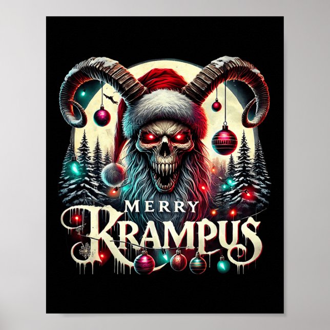 Frohe Krampus Weihnachtskrampus kommt in die Stadt Poster (Vorne)