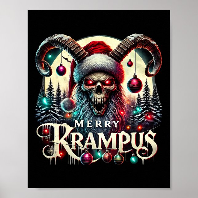 Frohe Krampus Weihnachtskrampus kommt in die Stadt Poster (Vorne)