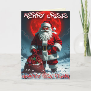 Frohe Krise & Frohes Neues Angst Weihnachten Karte
