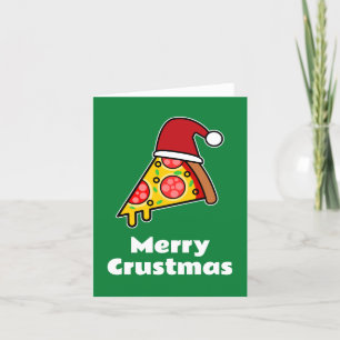 Frohe Krustenweihnachten LUSTIGES PIZZASTÜCK WEIHN Feiertagskarte