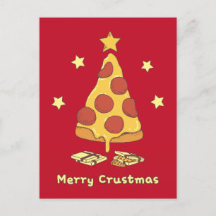 Frohe Krustenweihnachten - Pizza Weihnachtskarte Postkarte