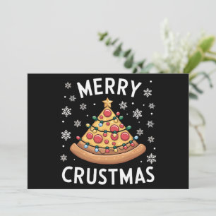 Frohe Krustmas Pizza Weihnachtsbaum Xmas Geschenke Feiertagskarte