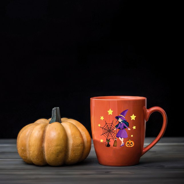 Frohe Kürbiskatze Halloween Kaffeetasse (Von Creator hochgeladen)