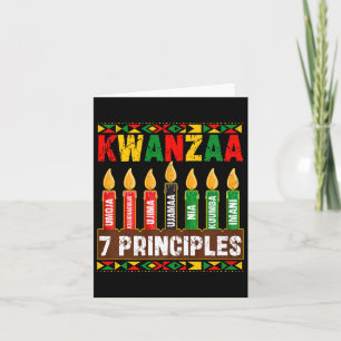 Frohe Kwanzaa Kinara Sieben Prinzipien Kerzen Pfan Karte