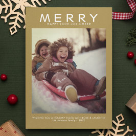 Frohe Liebe Freude Cheer Modernes Minimalistisches Feiertagskarte