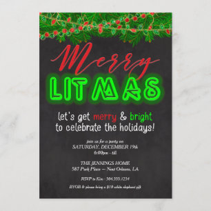 Frohe Litmas Einladung, Weihnachts-Party Einladung