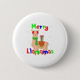 Frohe Llamas Weihnachten Button