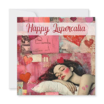 Frohe Lupercalia Vintage Herz Collage Valentinstag
