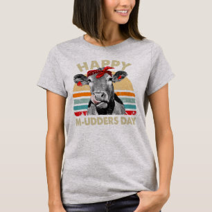 Frohe M uddertag lustige Kuh Bauer Muttertag T-Shirt