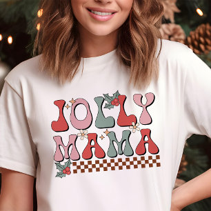 Frohe Mama Retro Weihnachten Tri-Blend Shirt