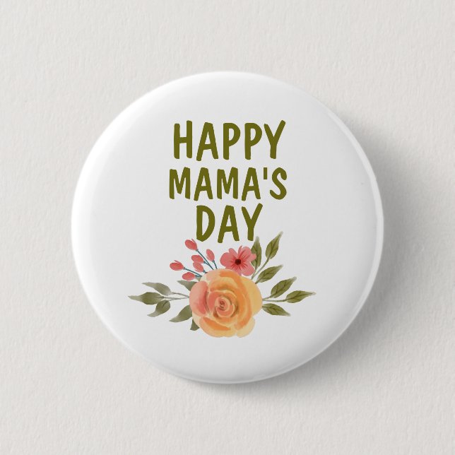 Frohe Mama-Tag Muttertag Button (Vorderseite)