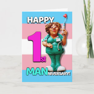 Frohe Manniversary - Erstes Jubiläum auf T Karte