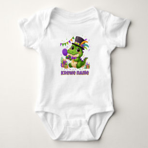Frohe Mardi Gras Alligator Baby Strampler