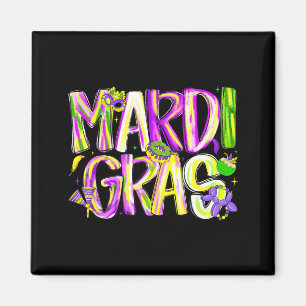 Frohe Mardi Gras Karneval Fett Dienstag Männer Fra Magnet
