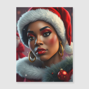 Frohe Melanin Weihnachten Fröhliche X-mas Schwarze Magnetkarte