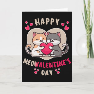 Frohe Meowalentinstag alleinstehende Mädchen liebe Karte