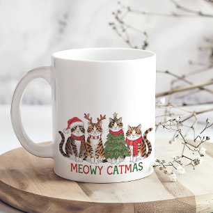 Frohe Meowy Catmas Lustige Weihnachtskatzen Gesche Kaffeetasse