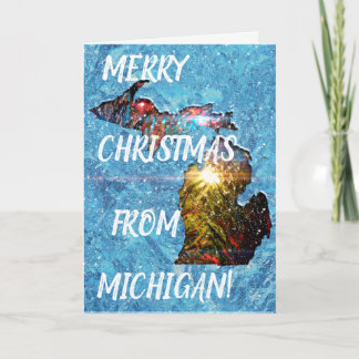 Frohe Michigan-Weihnachten Feiertagskarte