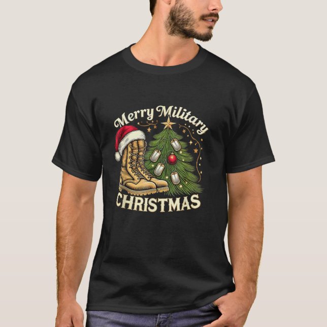 Frohe militärische Weihnachtsfeste militärische St T-Shirt (Vorderseite)
