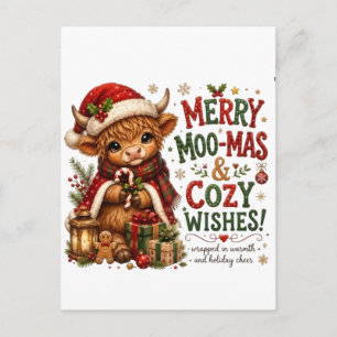 Frohe Moo-Weihnachten und gemütliche Wünsche – Süß Postkarte