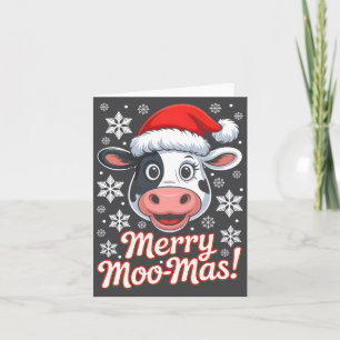 Frohe Moo-weihnachten Weihnachts-Cartoon-Bauernhof Karte