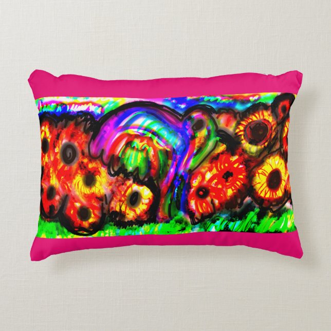 Frohe Mutter Tag mit Hummingbird und Sonnenblumen Dekokissen (Vorderseite)