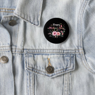 Frohe Muttertag 2026 Süße Blumen für Frauen Mama Button