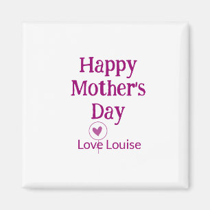 Frohe Muttertag mauve Liebe Name weiblich Schild Magnet