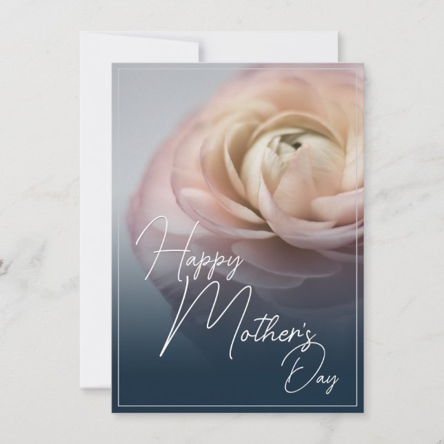 Frohe Muttertag mit großer rosa Rose (Vorderseite)