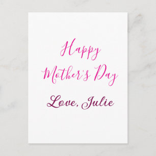 Frohe Muttertag rosa Kalligrafie Mutter Großmutter Postkarte