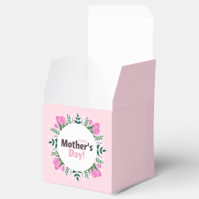 Frohe Muttertag  rosa Tulpen Geschenkschachtel (Geöffnet)