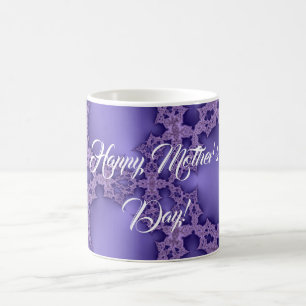 Frohe Muttertage, violettes Fraktal Kaffeetasse
