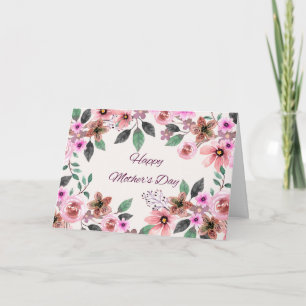 Frohe Muttertags-Aquarellblumen Feiertagskarte