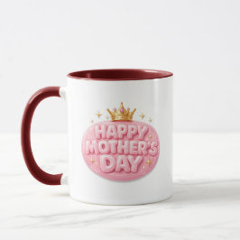 Frohe Muttertags-Krone-Blasen-Schrift Tasse