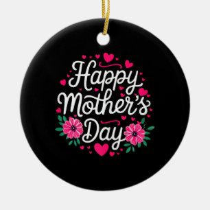 Frohe Muttertags-Shirt Frauen Mama Oma Mütter Keramik Ornament