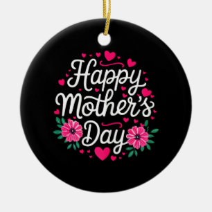 Frohe Muttertags-Shirt Frauen Mama Oma Mütter Keramik Ornament