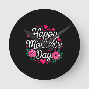 Frohe Muttertags-Shirt Frauen Mama Oma Mütter Runde Wanduhr